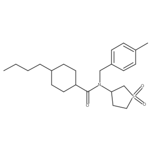 4-butyl-N-(1,1-dioxidotetrahydrothiophen-3-yl)-N-(4-methylbenzyl)cyclohexanecarboxamide Structure