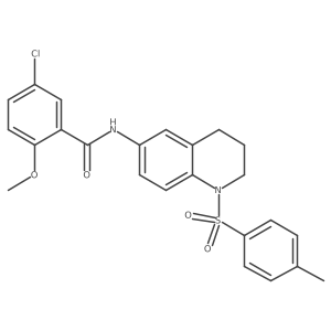 5-chloro-2-methoxy-N-(1-tosyl-1,2,3,4-tetrahydroquinolin-6-yl)benzamide结构式