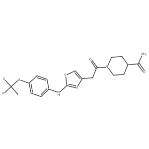 1-[2-(2-{[4-(Trifluoromethoxy)phenyl]amino}-1,3-thiazol-4-yl)acetyl]piperidine-4-carboxamide结构式