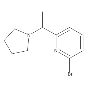 2-Bromo-6-(1-pyrrolidin-1-ylethyl)pyridine结构式
