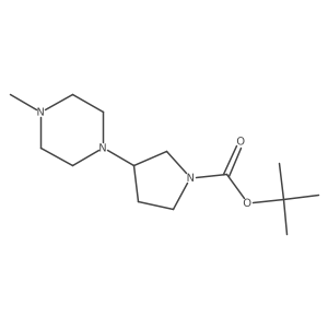 Tert-butyl 3-(4-methylpiperazin-1-yl)pyrrolidine-1-carboxylate结构式