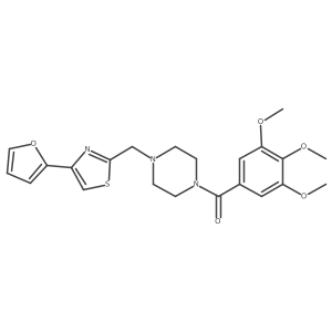 COc1cc(C(=O)N2CCN(Cc3nc(-c4ccco4)cs3)CC2)cc(OC)c1OC结构式