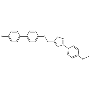 3-(4-Fluorophenyl)-6-[({3-[4-(methylsulfanyl)phenyl]-1,2,4-oxadiazol-5-yl}methyl)sulfanyl]pyridazine结构式