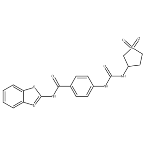 N-[(2E)-1,3-benzothiazol-2(3H)-ylidene]-4-{[(1,1-dioxidotetrahydrothiophen-3-yl)carbamoyl]amino}benzamide结构式