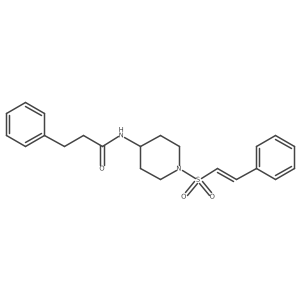 3-phenyl-N-[1-(2-phenylethenesulfonyl)piperidin-4-yl]propanamide结构式