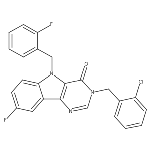 3-(2-chlorobenzyl)-8-fluoro-5-(2-fluorobenzyl)-3H-pyrimido[5,4-b]indol-4(5H)-one Structure