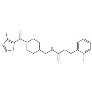 2-(2-fluorophenoxy)-N-((1-(4-methyl-1,2,3-thiadiazole-5-carbonyl)piperidin-4-yl)methyl)acetamide Structure