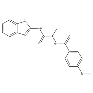 N-(1-((1H-benzo[d]imidazol-2-yl)amino)-1-oxopropan-2-yl)-4-methoxybenzamide结构式