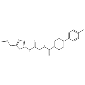 4-(4-fluorophenyl)-N-(2-{[(2Z)-5-(methoxymethyl)-1,3,4-thiadiazol-2(3H)-ylidene]amino}-2-oxoethyl)piperazine-1-carboxamide Structure
