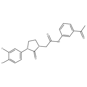 N-(3-acetylphenyl)-2-[3-(3,4-difluorophenyl)-2-oxoimidazolidin-1-yl]acetamide结构式