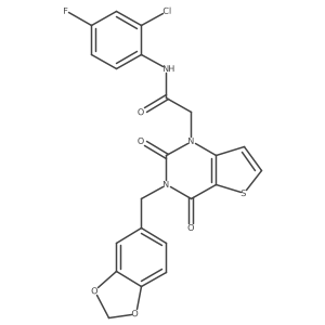 2-[3-(1,3-benzodioxol-5-ylmethyl)-2,4-dioxo-3,4-dihydrothieno[3,2-d]pyrimidin-1(2H)-yl]-N-(2-chloro-4-fluorophenyl)acetamide Structure