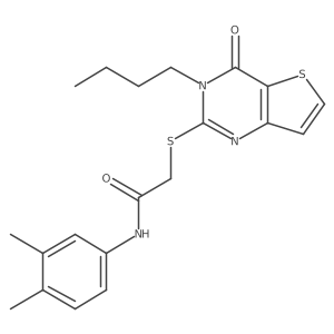 2-({3-butyl-4-oxo-3H,4H-thieno[3,2-d]pyrimidin-2-yl}sulfanyl)-N-(3,4-dimethylphenyl)acetamide Structure