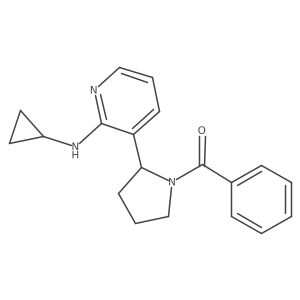 (2-(2-(Cyclopropylamino)pyridin-3-yl)pyrrolidin-1-yl)(phenyl)methanone结构式