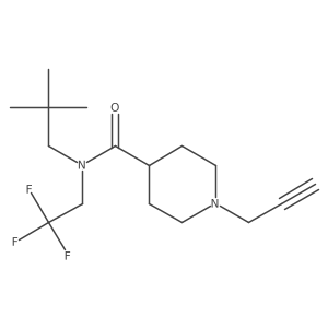 N-(2,2-dimethylpropyl)-1-(prop-2-yn-1-yl)-N-(2,2,2-trifluoroethyl)piperidine-4-carboxamide Structure