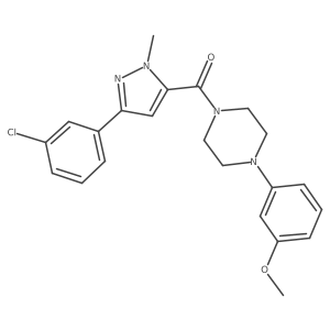 [3-(3-chlorophenyl)-1-methyl-1H-pyrazol-5-yl][4-(3-methoxyphenyl)piperazin-1-yl]methanone Structure