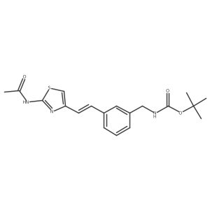 Tert-butyl (3-(2-(2-acetamidothiazol-4-yl)vinyl)benzyl)carbamate Structure