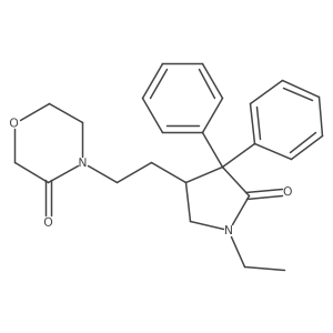 4-[2-[(3R)-1-ethyl-5-oxo-4,4-diphenyl-pyrrolidin-3-yl]ethyl]morpholin-3-one结构式