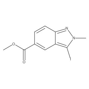 Methyl 3-iodo-2-methyl-2H-indazole-5-carboxylate结构式
