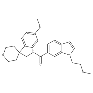 1-(2-methoxyethyl)-N-{[4-(4-methoxyphenyl)tetrahydro-2H-pyran-4-yl]methyl}-1H-indole-6-carboxamide Structure