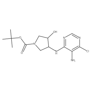 3-(5-Amino-6-chloro-pyrimidin-4-ylamino)-4-hydroxy-pyrrolidine-1-carboxylic acid tert-butyl ester Structure