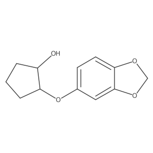 Rel-(1R,2R)-2-(benzo[d][1,3]dioxol-5-yloxy)cyclopentan-1-ol结构式