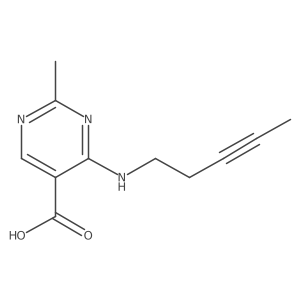 2-Methyl-4-[(pent-3-yn-1-yl)amino]pyrimidine-5-carboxylic acid结构式