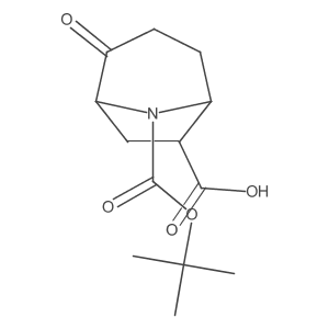 8-(Tert-butoxycarbonyl)-2-oxo-8-azabicyclo[3.2.1]octane-6-carboxylic acid结构式