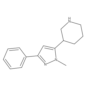 3-(1-methyl-3-phenyl-1H-pyrazol-5-yl)piperidine Structure