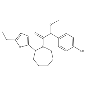 1-[2-(5-Ethylfuran-2-yl)azepan-1-yl]-2-(4-hydroxyphenyl)-2-methoxyethan-1-one结构式