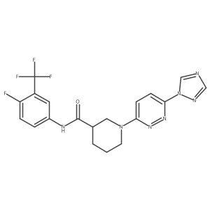 1-(6-(1H-1,2,4-triazol-1-yl)pyridazin-3-yl)-N-(4-fluoro-3-(trifluoromethyl)phenyl)piperidine-3-carboxamide Structure