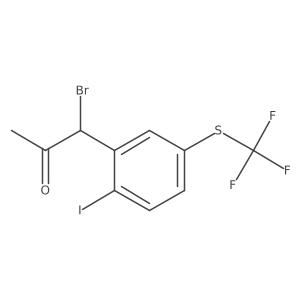1-Bromo-1-(2-iodo-5-(trifluoromethylthio)phenyl)propan-2-one Structure