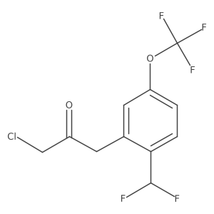 1-Chloro-3-(2-(difluoromethyl)-5-(trifluoromethoxy)phenyl)propan-2-one结构式