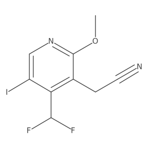 2-[4-(difluoromethyl)-5-iodo-2-methoxy-3-pyridyl]acetonitrile Structure