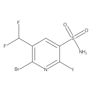 6-Bromo-5-(difluoromethyl)-2-iodopyridine-3-sulfonamide Structure