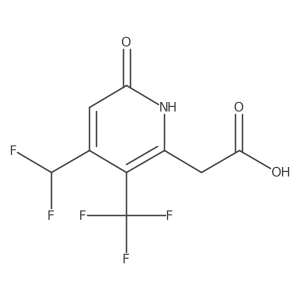2-(4-(Difluoromethyl)-6-hydroxy-3-(trifluoromethyl)pyridin-2-yl)acetic acid结构式