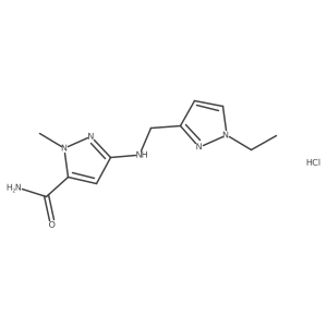 5-[(1-Ethylpyrazol-3-yl)methylamino]-2-methylpyrazole-3-carboxamide;hydrochloride结构式
