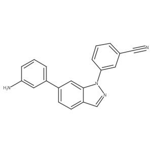 3-(6-(3-aminophenyl)-1H-indazol-1-yl)benzonitrile结构式