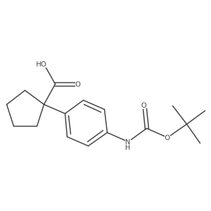 1-[4-(tert-butoxycarbonylamino)phenyl]cyclopentanecarboxylic acid结构式