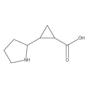 (1R,2R)-2-pyrrolidin-2-ylcyclopropanecarboxylic acid结构式