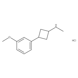 (1r,3r)-3-(3-methoxyphenyl)-N-methylcyclobutan-1-amine hydrochloride Structure