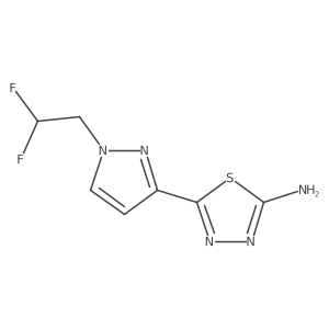 5-[1-(2,2-difluoroethyl)-1H-pyrazol-3-yl]-1,3,4-thiadiazol-2-amine Structure