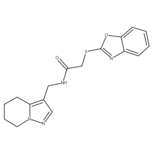 2-(benzo[d]oxazol-2-ylthio)-N-((4,5,6,7-tetrahydropyrazolo[1,5-a]pyridin-3-yl)methyl)acetamide结构式