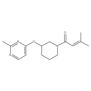 3-Methyl-1-(3-((2-methylpyrimidin-4-yl)oxy)piperidin-1-yl)but-2-en-1-one Structure
