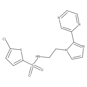 5-chloro-N-(2-(2-(pyrazin-2-yl)-1H-imidazol-1-yl)ethyl)thiophene-2-sulfonamide Structure