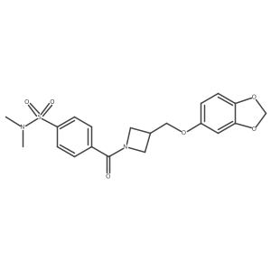 4-(3-((benzo[d][1,3]dioxol-5-yloxy)methyl)azetidine-1-carbonyl)-N,N-dimethylbenzenesulfonamide Structure