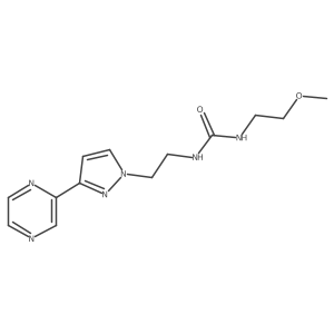 1-(2-methoxyethyl)-3-(2-(3-(pyrazin-2-yl)-1H-pyrazol-1-yl)ethyl)urea结构式