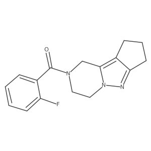 (2-fluorophenyl)(3,4,8,9-tetrahydro-1H-cyclopenta[3,4]pyrazolo[1,5-a]pyrazin-2(7H)-yl)methanone Structure