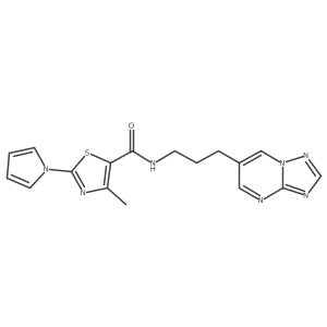 N-(3-([1,2,4]triazolo[1,5-a]pyrimidin-6-yl)propyl)-4-methyl-2-(1H-pyrrol-1-yl)thiazole-5-carboxamide Structure