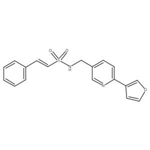 (E)-N-((6-(furan-3-yl)pyridin-3-yl)methyl)-2-phenylethenesulfonamide结构式