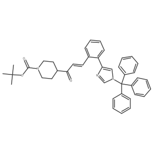 Tert-butyl 4-[3-[2-(1-tritylimidazol-4-yl)phenyl]prop-2-enoyl]piperidine-1-carboxylate Structure